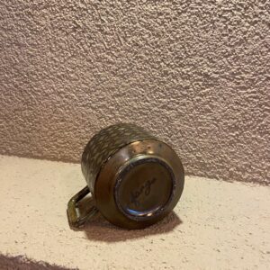 Bronz Dokulu Desenli El Yapımı Seramik Kupa